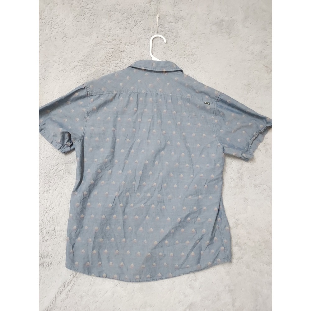 Howler Brothers Shirt Mens Medium Short Sleeve Button Down Blue Geometric Surfer - Picture 5 of 8